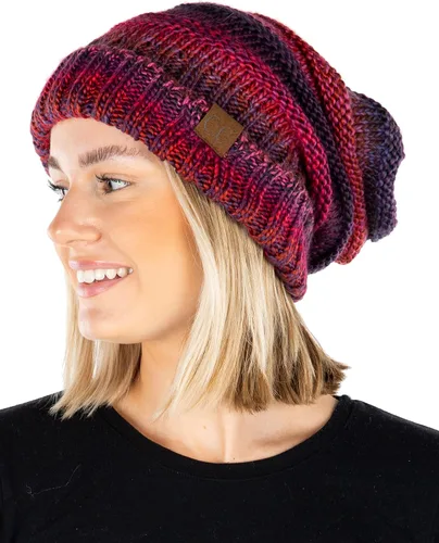 Vista 67 de Funky Junque Gorro de moda de punto trenzado de talla extragrande, grueso, abrigado, suave y holgado