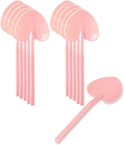 Vista 13 de Restaurantware Cucharas de corazón de 3.5 pulgadas x 1.25 pulgadas, 500 mini cucharas de plástico desechables, en forma de corazón para postres