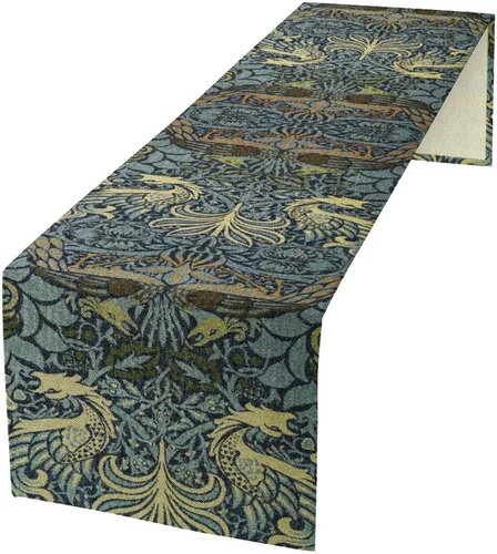 Vista 44 de Camino de mesa con diseño de patas de perro, lindo animal con estampado de patas de cachorro, decoración de fiesta de cumpleaños, casa de campo