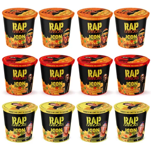 Vista 9 de Rap Snacks Creamy Chicken Gumbo ICON Ramen Fideos Master P-Pack de 12