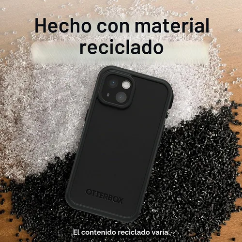 Vista 6 de OtterBox FRē Series - Funda impermeable con MagSafe (diseñada por LifeProof) para iPhone 14 Plus, color negro