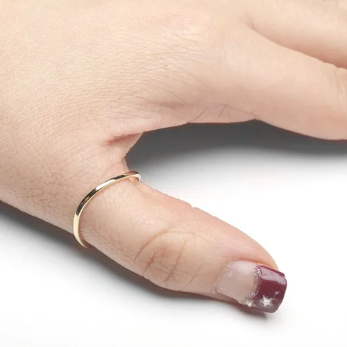 Vista 2 de Floreo 10k Fine Gold Thin Comfort Fit Curved Wave Thumb Ring (1.5mm)