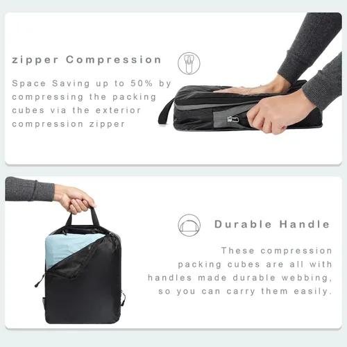 Vista 36 de BAGAIL 4 Set/6 Set Ultraligero Compresión Embalaje Cubos Organizador de Embalaje para Accesorios de Viaje Equipaje Maleta Mochila