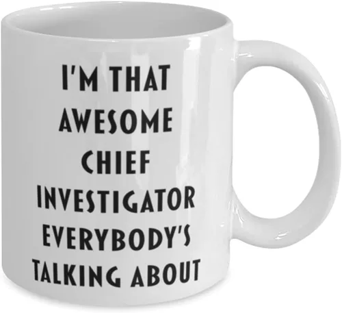Vista 2 de Taza de café Chief Investigator, divertida, barata, inapropiada, para, I'm that Awesome Chief Investigator, taza blanca