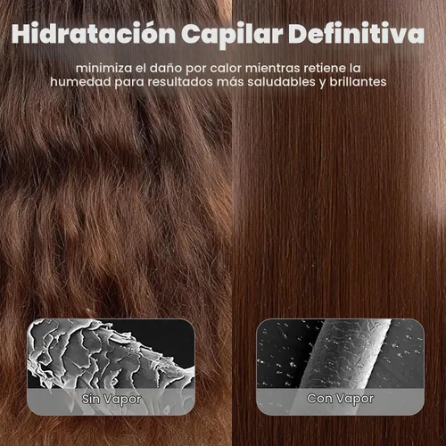 Vista 3 de Steam Hair Straightener Brush, 2-in-1 Detangling & Straightening Brush
