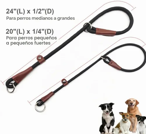 Vista 3 de MayPaw Collar ajustable de cuerda de nailon para entrenamiento de perros, collares de perro Martingala redondos sin tirones para perros pequeños