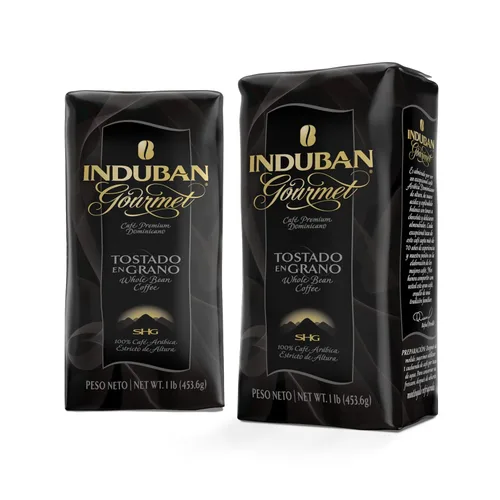 Vista 8 de Induban Gourmet, bolsa de 16 onzas, café de grano entero, tostado medio, café 100% arábica premium de la República Dominicana (paquete de 1)
