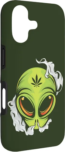 Vista 3 de Alien UFO Cannabis Marijuana Weed Hemp THC Ganja Gift Case for iPhone 17
