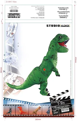 Vista 2 de Disfraz de dinosaurio inflable T-Rex