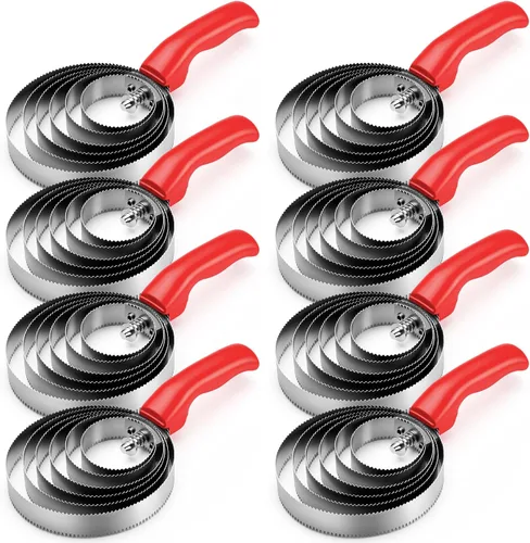 Vista 10 de Tanlade Paquete de 8 anillos de peine de curry para caballo, cepillo de curry de metal, suministros de fiesta Derby, raspador reversible de acero