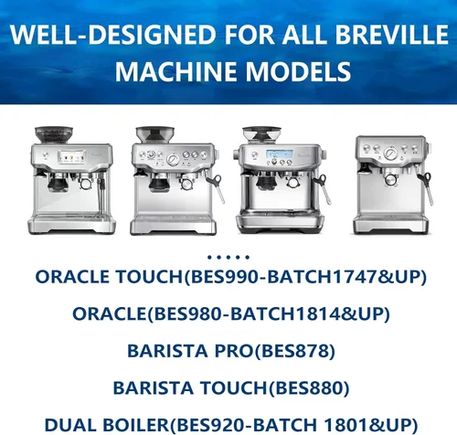 Vista 5 de Paquete de 4 filtros de agua Bes880 de repuesto compatibles con Brevile Sage Oracle Touch, Barista, Claro Swiss, BES878, Bes920, Bes008 máquina