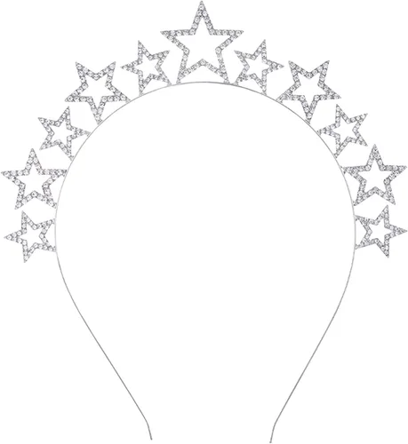 Vista 9 de Halo Crown Stars Rhinestone Crown Headbands Goddess Headpiece Crystal Halo Headbands