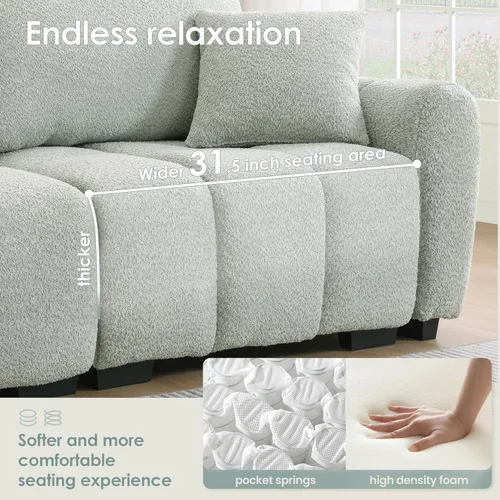 Vista 5 de [VIDEO] 110" Modular Sectional Sofa, L Shape with Extra-large Seat, Pull-l