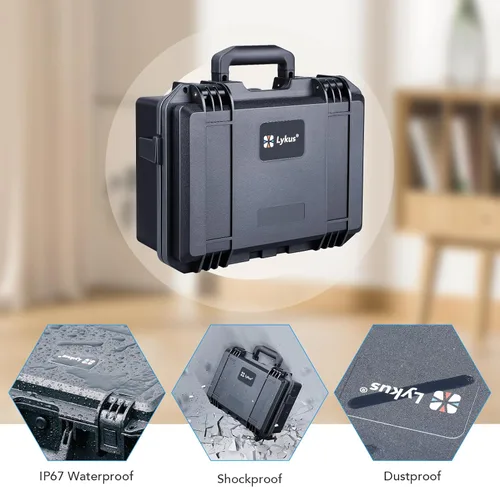 Vista 4 de Lykus Titan OQ200 - Funda rígida impermeable, funciona con Quest 3S/Quest 3/Quest 2, compatible con correa oficial Elite, mejor protección