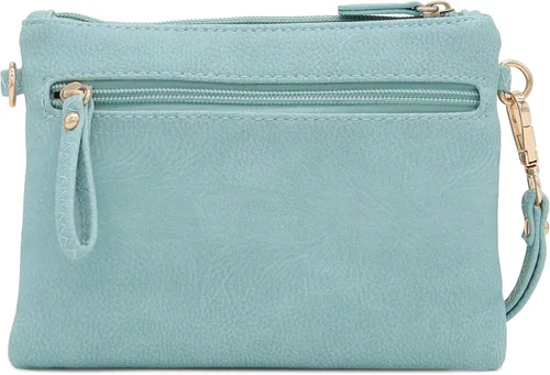 Vista 25 de Bolso de hombro cruzado con múltiples bolsillos y cremallera y correa de muñeca pequeña