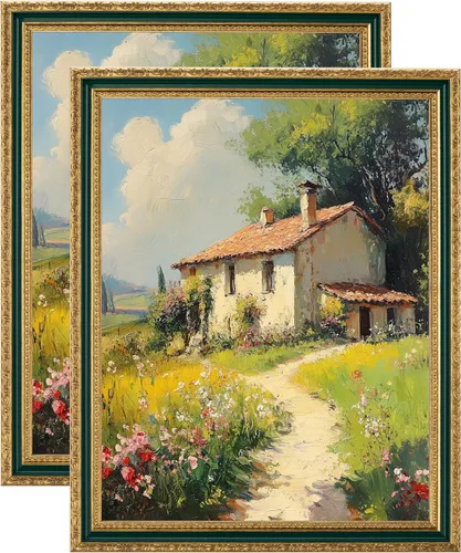Vista 51 de eletecpro 8x10 Vintage Picture Frame, Glass Cover, Gold, 2-Pack Dorado