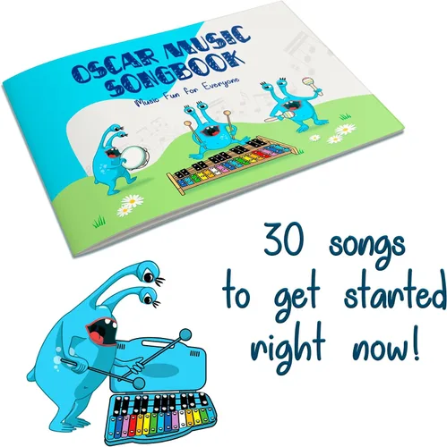 Vista 5 de MINIARTIS Glockenspiel Xilófono Xilófono de 25 notas con teclas metálicas coloridas para niños Instrumento musical de percusión Juguete