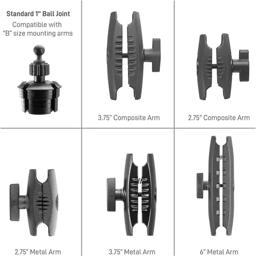 Vista 3 de iBOLT Soporte de portavasos personalizado: selecciona tu dispositivo/longitud de brazo