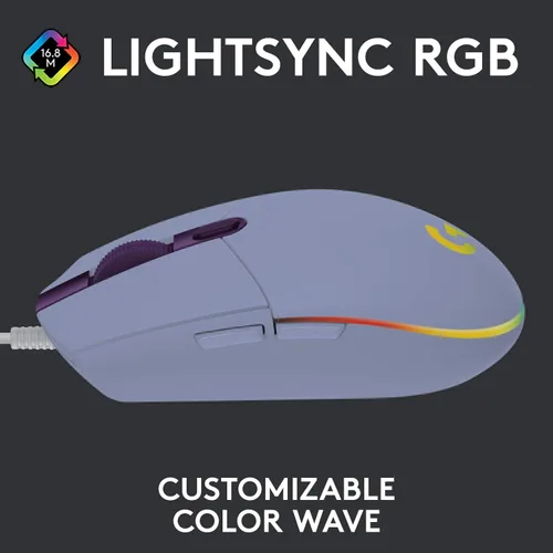 Vista 2 de Logitech G203 RGB - Mouse cableado para videojuegos