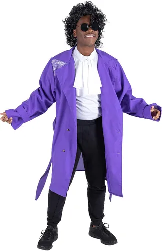 Vista 2 de Disfraz y accesorios de Halloween de príncipe - Abrigo morado peluca blusa gafas