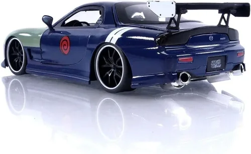 Vista 4 de Jada Naruto 1:24 1995 Mazda RX-7 - Coche fundido a presión y figura de Kakashi Hatake de 2.75 pulgadas