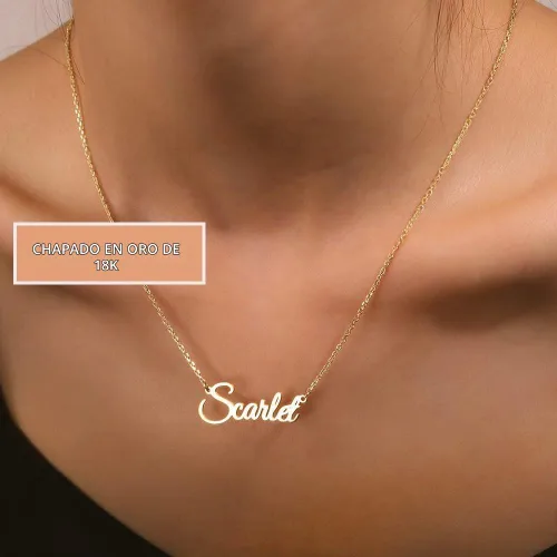 Vista 5 de DayOfShe Collar con nombre personalizado para mujer, chapado en oro de 18 quilates, collar con nombres en capas, regalos personalizados
