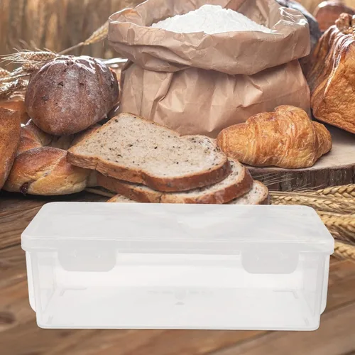 Vista 4 de LIFKOME Caja de almacenamiento de pan de plástico con tapa hermética para mantener el sabor y la frescura hermética para el mostrador de la cocina