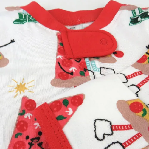 Vista 2 de HonestBaby Sleep and Play Footed Holiday Pajamas One-Piece Sleeper Zip-front Organic Cotton PJs Baby Boys, Girls, Unisex