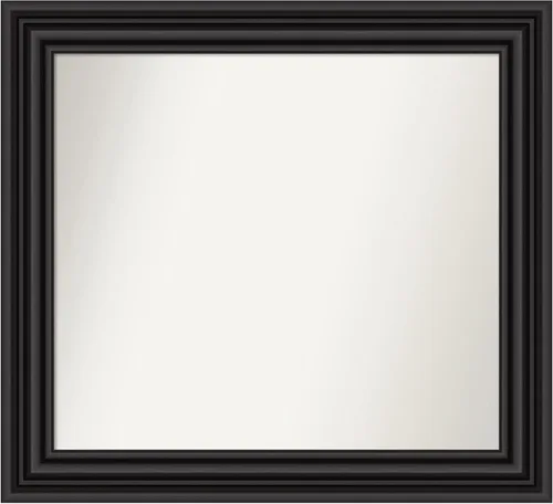 Vista 505 de Amanti Art Espejo personalizado, espejo de baño negro puente, espejo de pared o espejo de tocador de baño sobre el fregadero (26 x 26 pulgadas)
