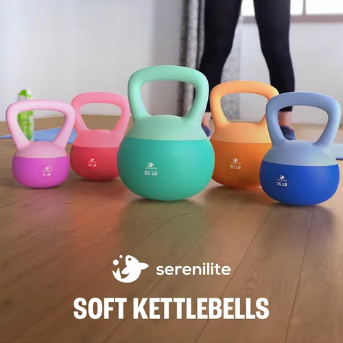 Vista 8 de Serenilite - Juego de pesas rusas suaves, juegos de pesas rusas para mujeres y hombres, pesas rusas de entrenamiento de fuerza seguras, pesas rusas