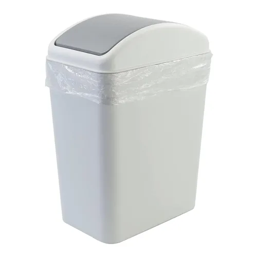 Vista 8 de Bringer - Cubo de basura de plástico con tapa, 4.5 galones, color azul Waste Can with Swing-Top Lid, Compact Trash Can Fit Under Tables &