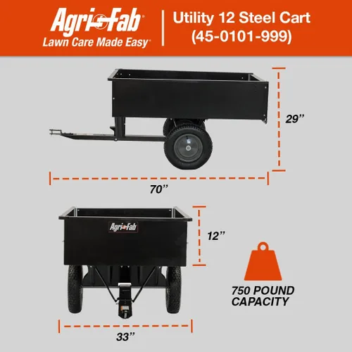Vista 2 de Agri-Fab 45-0101 remolque para conectar al automóvil, máxima utilidad, 750 libras