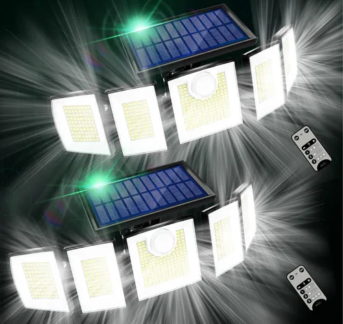 Vista 16 de MDCMDCM Luces solares para exteriores, sensor de movimiento impermeable, 416 LED, 3000 lúmenes, súper brillante, 3 brillo; 3 modos, iluminación