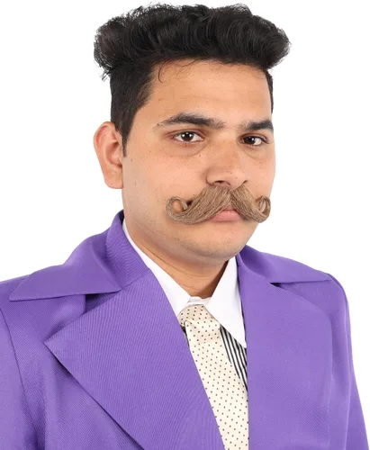 Vista 3 de Cabello humano para hombre, bigote, cosplay, pelo facial Marrón
