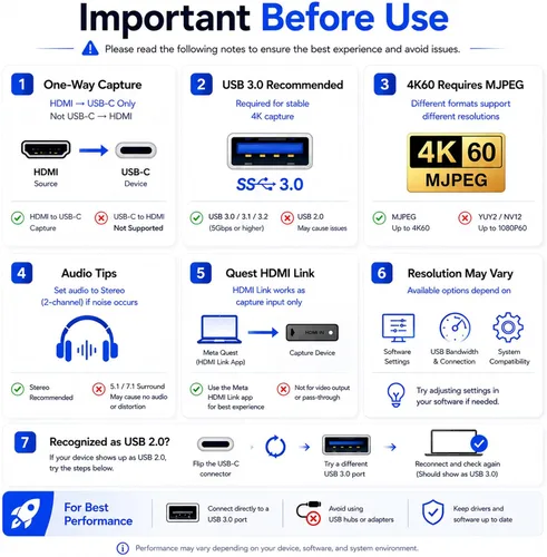 Vista 9 de Guermok HDMI Capture Card, USB 3.0 HDMI to USBC Video Capture Card, 4K60FPS Plateado