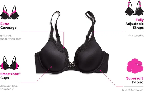 Vista 5 de Maidenform Brasier de camiseta Comfort Devotion para mujer, brasier con aros, brasier de cobertura completa para mujer