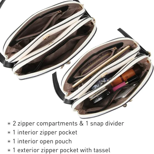 Vista 6 de Dasein - Bolso de hombro para mujer con cremallera y múltiples bolsillos