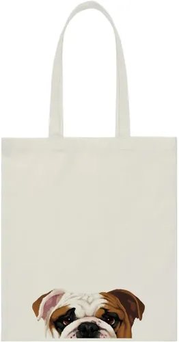 Vista 37 de WIRESTER Bolsa de lona para mujeres y niñas, bolsa de playa, comestibles y viajes, lindo perro
