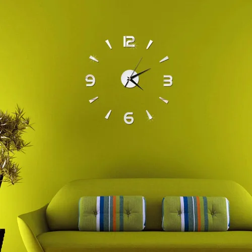 Vista 3 de Reloj de pared DIY sin marco, efectos 3D, elegante, decorativo, decoración de pared, decoración de pared, moderno, decoración de pared, reloj