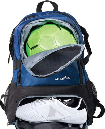 Vista 10 de Athletico National – Mochila de fútbol, baloncesto y fútbol americano, incluye soporte separado para balones y tacos