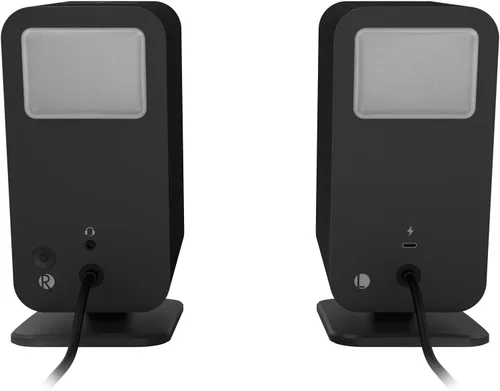 Vista 4 de Klipsch ProMedia Lumina 2.1 Sistema de juegos para computadora con subwoofer y efectos de iluminación RGB incorporados