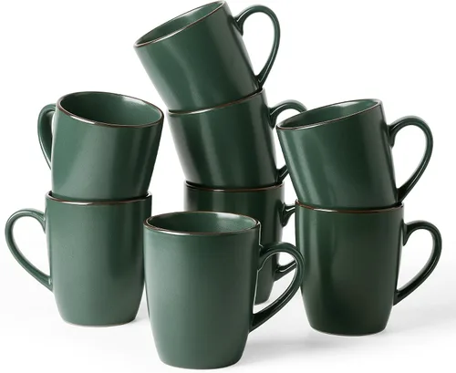 Vista 10 de famiware Venus - Tazas de café para 4, juego de tazas de 12 onzas, taza para beber con asa para café, té, cacao, leche, carbón