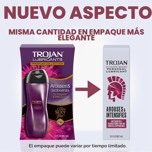 Vista 2 de TROJAN Lubricantes despierta e intensifica, lubricante personal, lubricante personal de silicona, 3 onzas líquidas