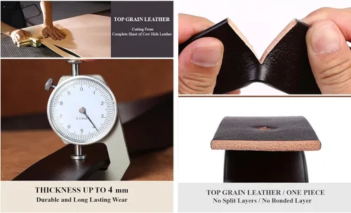 Vista 4 de Gelante Cinturón de cuero para hombre, de una pieza, grano completo, 0.157in de grosor