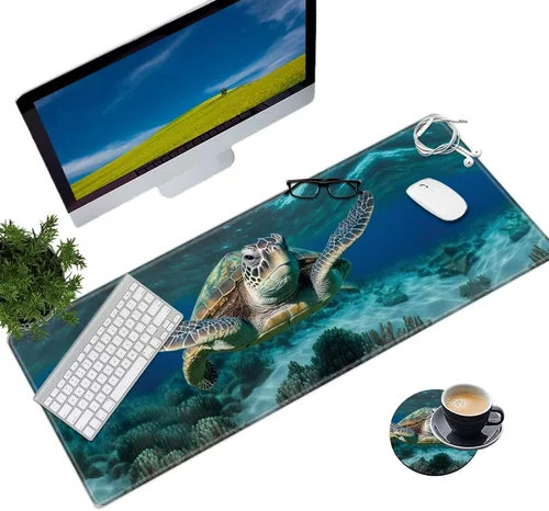 Vista 8 de Alfombrilla de escritorio grande para mouse XL extendida para juegos con lindo panda de 31.5 x 11.8 pulgadas, enormes alfombrillas de mouse