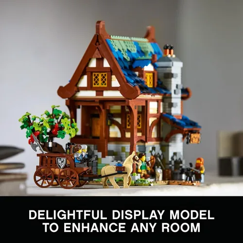 Vista 3 de LEGO Ideas Medieval Blacksmith 21325 - Juego de construcción, kit de modelo para adultos para construir, casa de exhibición coleccionable