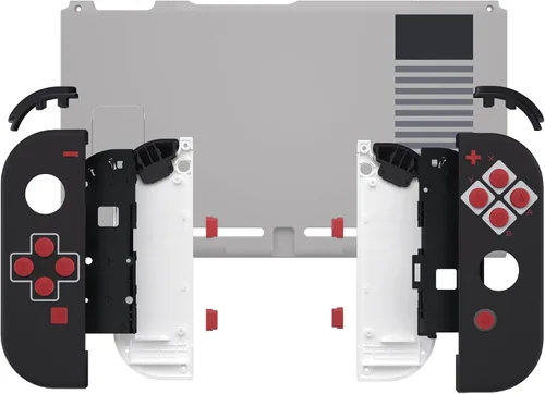 Vista 3 de eXtremeRate - Placa trasera para Nintendo Switch Console, NS Joycon con carcasa de mando de mano con botones de juego completo, carcasa de repuesto