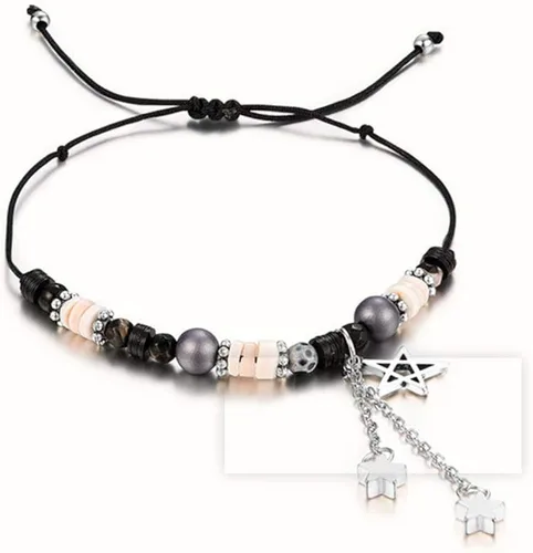 Vista 5 de JOYA GIFT Handmade Adjustable Wrap Bracelet Bohemian String Braided Beads Anklets Gifts for Women Girls
