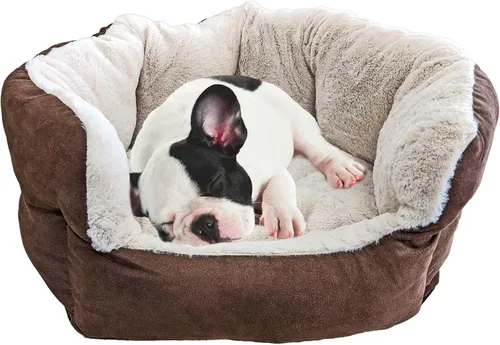 Vista 3 de SPOT Sleep Zone - Cama pequeña para mascotas, de pared alta, reversible, para gatos de interior y perros pequeños, gamuza sintética duradera