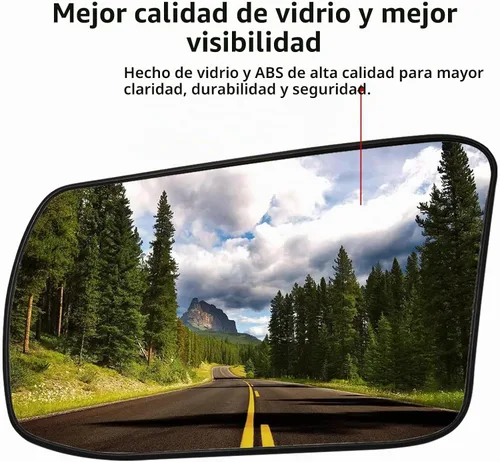 Vista 5 de Espejo lateral del conductor de repuesto para Nissan Altima 2013 2014 2015 2016 2017 2018 Sentra 2013 2014 2015 2016 2017 2018 - Cristal de espejo